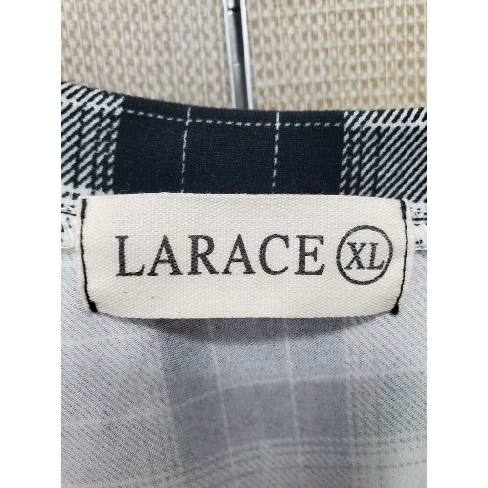Larace Plaid Twist Front One Shoulder Tunic Size XL - Picture 4 of 6